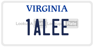 1ALEE  license plate in VA