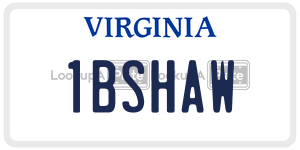 1BSHAW  license plate in VA