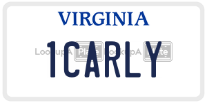1CARLY  license plate in VA