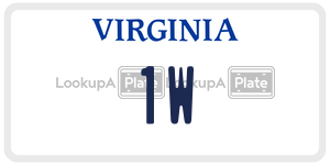 1W  license plate in VA