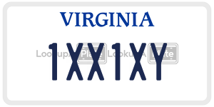 1XX1XY  license plate in VA