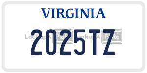 2025TZ  license plate in VA