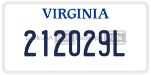 212029L  license plate in VA
