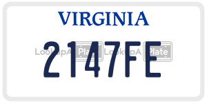 2147FE  license plate in VA