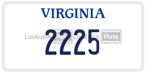 2225  license plate in VA