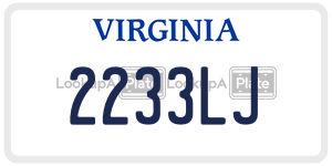 2233LJ  license plate in VA