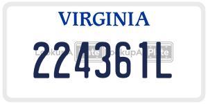 224361L  license plate in VA
