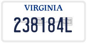 238184L  license plate in VA