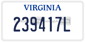 239417L  license plate in VA
