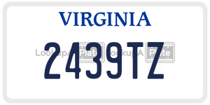 2439TZ  license plate in VA