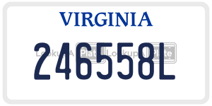 246558L  license plate in VA