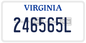246565L  license plate in VA