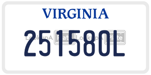 251580L  license plate in VA