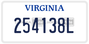 254138L  license plate in VA