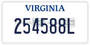 254588L  license plate in VA