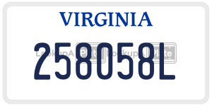 258058L  license plate in VA
