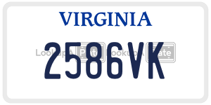 2586VK  license plate in VA