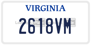 2618VM  license plate in VA