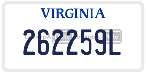 262259L  license plate in VA