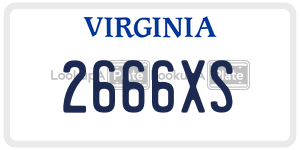 2666XS  license plate in VA