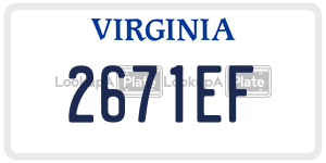 2671EF  license plate in VA