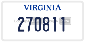 270811  license plate in VA