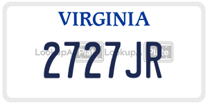 2727JR license plate in Virginia