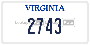 2743  license plate in VA