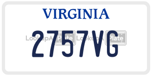 2757VG  license plate in VA