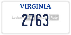 2763  license plate in VA