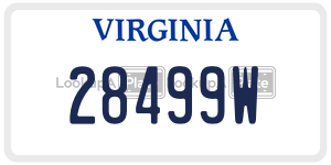 28499W  license plate in VA