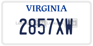 2857XW  license plate in VA