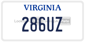 286UZ  license plate in VA