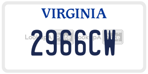 2966CW license plate in Virginia