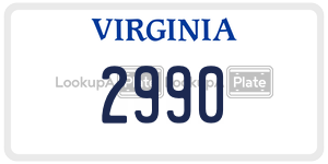 2990  license plate in VA