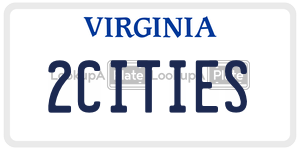 2CITIES  license plate in VA