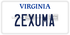 2EXUMA  license plate in VA