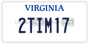 2TIM17  license plate in VA