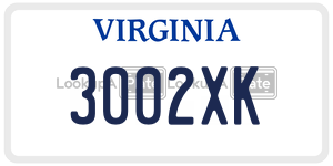 3002XK  license plate in VA
