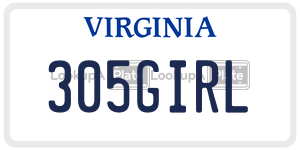305GIRL  license plate in VA