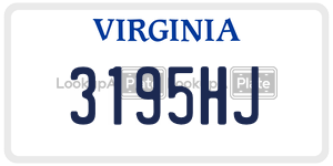 3195HJ  license plate in VA