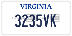 3235VK  license plate in VA