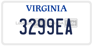 3299EA  license plate in VA