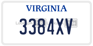 3384XV  license plate in VA