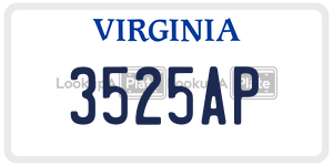 3525AP  license plate in VA
