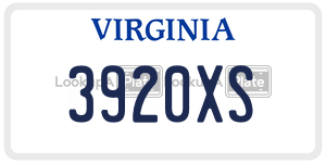 3920XS  license plate in VA