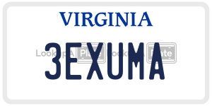 3EXUMA  license plate in VA