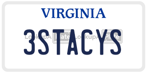 3STACYS  license plate in VA