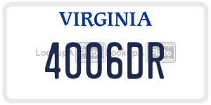4006DR  license plate in VA