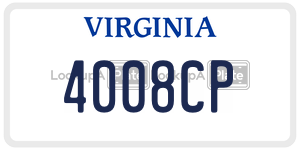 4008CP  license plate in VA